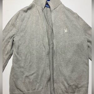 Men Gray Zip Up Nautica Sweater
